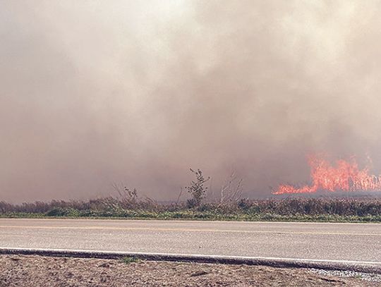 Combine sparks fire in bean field