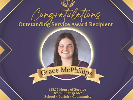 Grace McPhillips receives Outstanding Service award