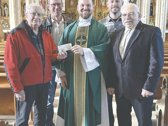 Humphrey Knights of Columbus give $100,000 to HSF Building Project