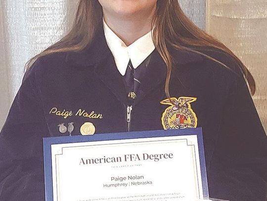 Paige Nolan earns National FFA Degree