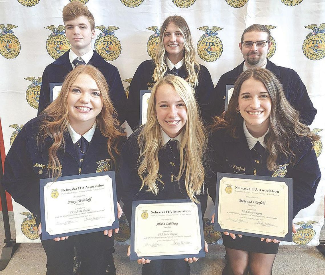 Humphrey FFA members earn state degrees