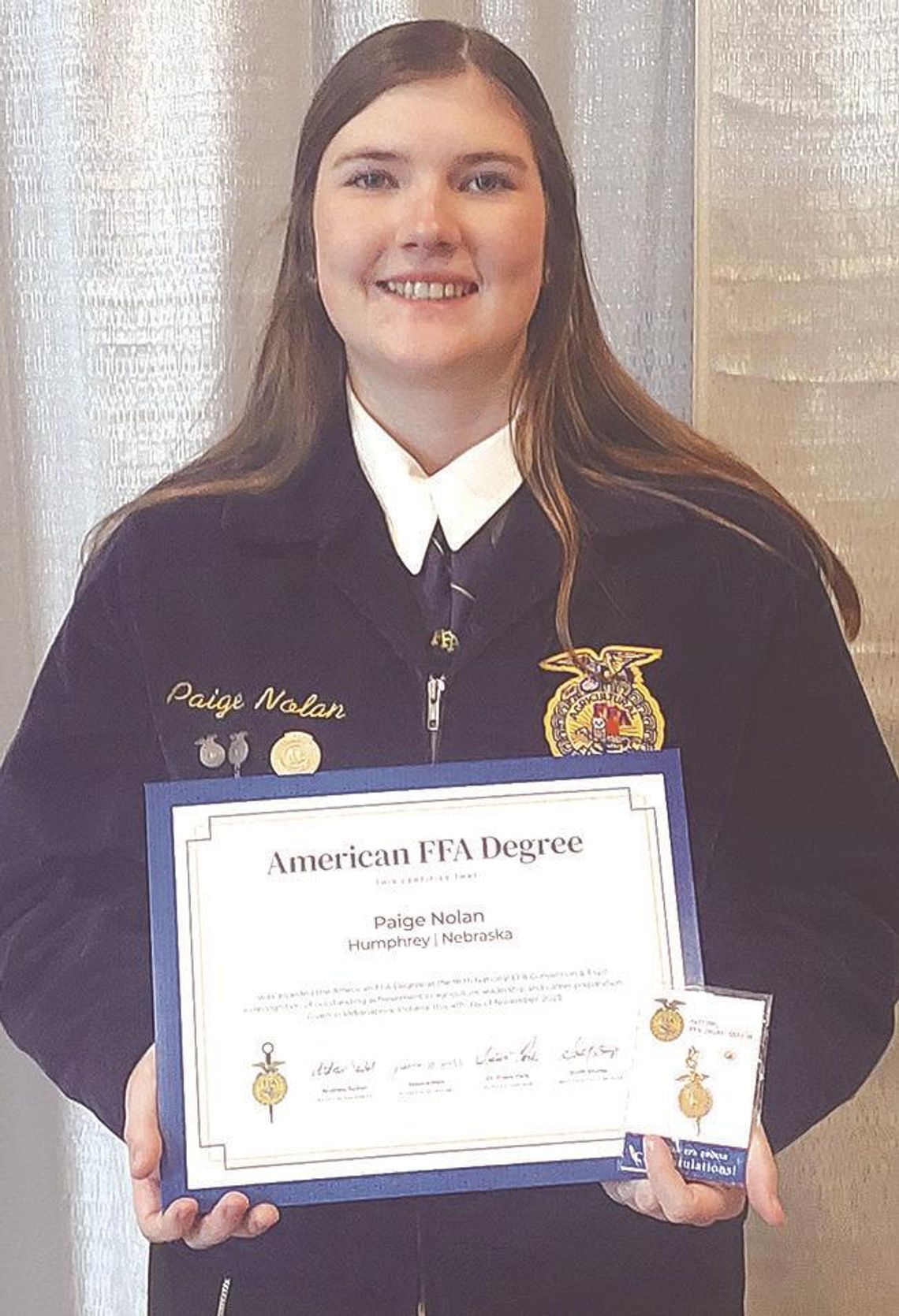 Paige Nolan earns National FFA Degree